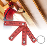 2Pcs ABS Folding Ruler Portable 0.5m Foldable Ruler with Key Ring for Carpentry Laying TilesRed - Extra Image