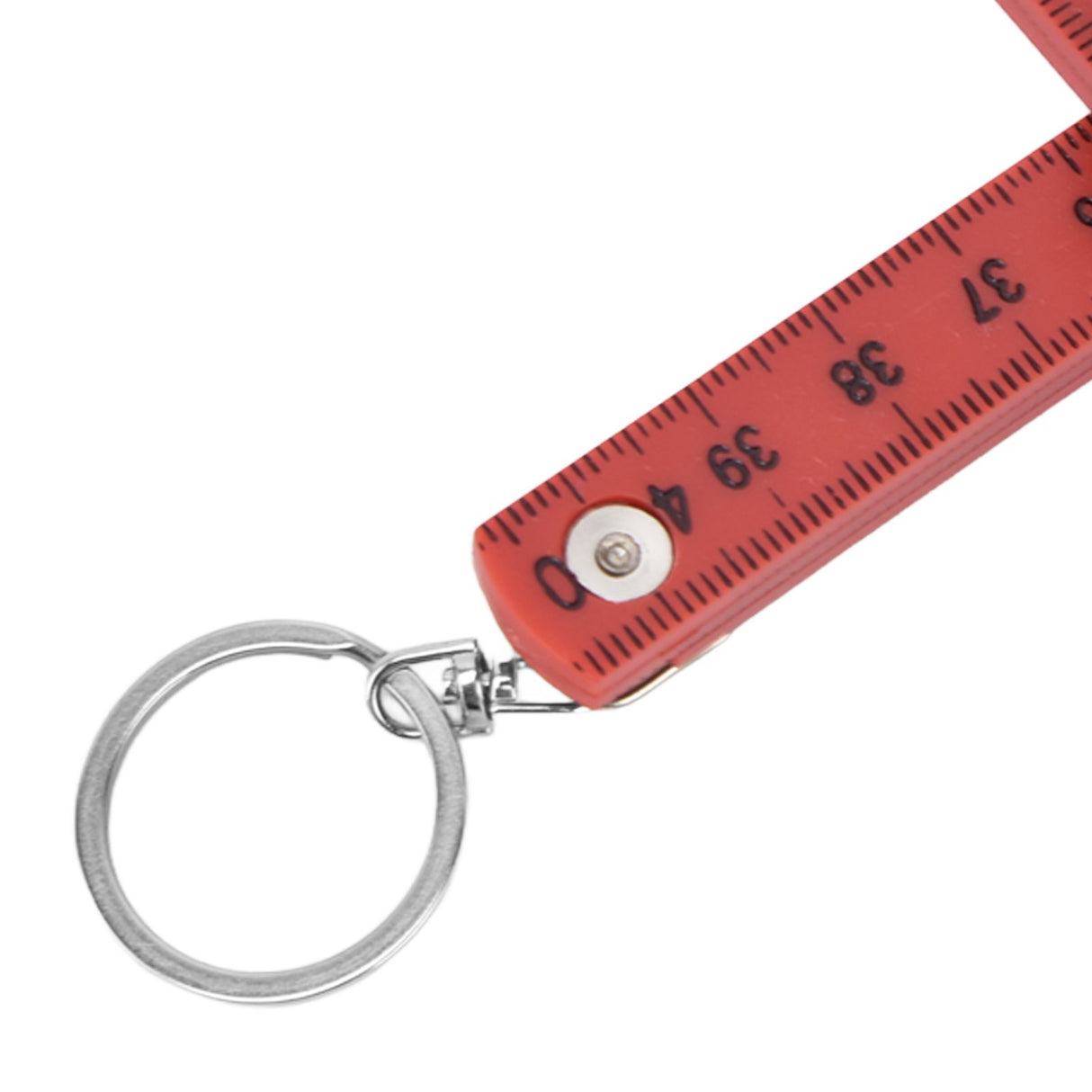 2Pcs ABS Folding Ruler Portable 0.5m Foldable Ruler with Key Ring for Carpentry Laying TilesRed