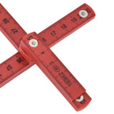 2Pcs ABS Folding Ruler Portable 0.5m Foldable Ruler with Key Ring for Carpentry Laying TilesRed - Extra Image