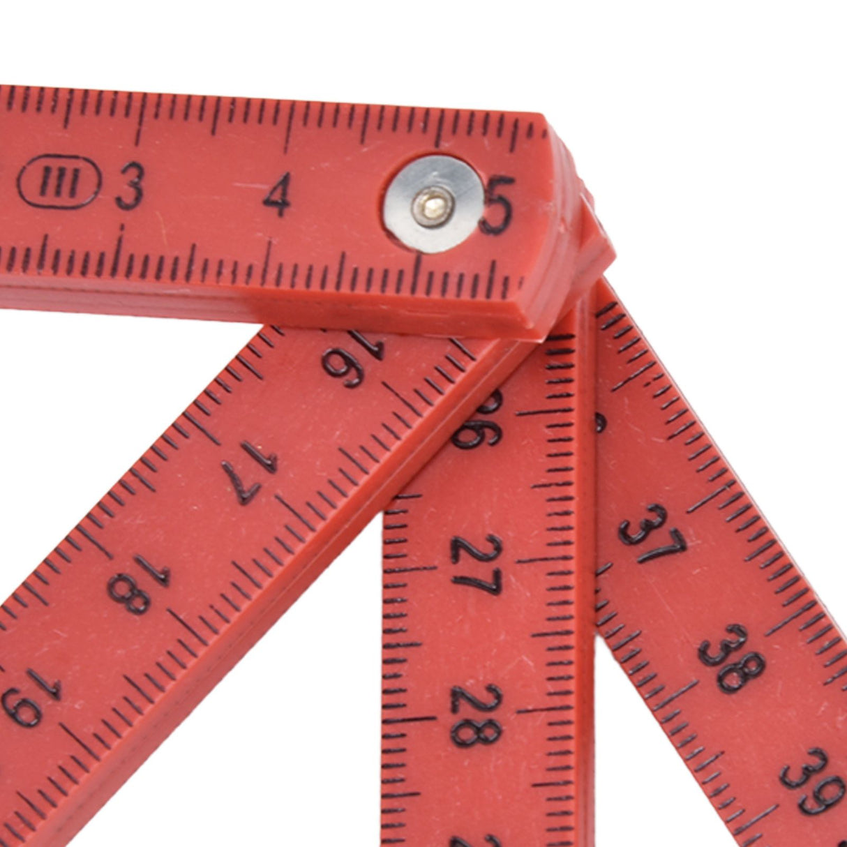 2Pcs ABS Folding Ruler Portable 0.5m Foldable Ruler with Key Ring for Carpentry Laying TilesRed