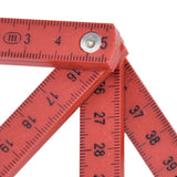 2Pcs ABS Folding Ruler Portable 0.5m Foldable Ruler with Key Ring for Carpentry Laying TilesRed - Extra Image