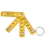 2Pcs ABS Folding Ruler Portable 0.5m Foldable Ruler with Key Ring for Carpentry Laying TilesYellow