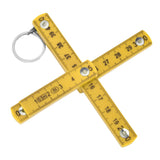 2Pcs ABS Folding Ruler Portable 0.5m Foldable Ruler with Key Ring for Carpentry Laying TilesYellow
