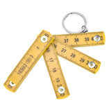 2Pcs ABS Folding Ruler Portable 0.5m Foldable Ruler with Key Ring for Carpentry Laying TilesYellow - Rear View
