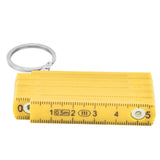 2Pcs ABS Folding Ruler Portable 0.5m Foldable Ruler with Key Ring for Carpentry Laying TilesYellow - Low Angle