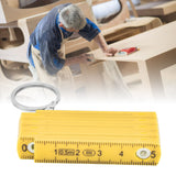 2Pcs ABS Folding Ruler Portable 0.5m Foldable Ruler with Key Ring for Carpentry Laying TilesYellow - Extra Image