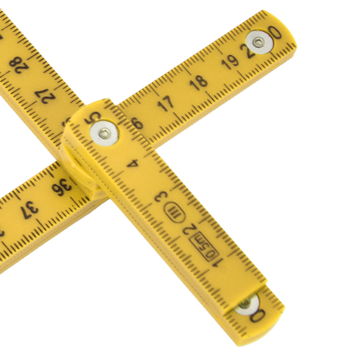 2Pcs ABS Folding Ruler Portable 0.5m Foldable Ruler with Key Ring for Carpentry Laying TilesYellow