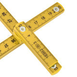 2Pcs ABS Folding Ruler Portable 0.5m Foldable Ruler with Key Ring for Carpentry Laying TilesYellow