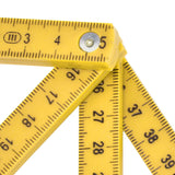 2Pcs ABS Folding Ruler Portable 0.5m Foldable Ruler with Key Ring for Carpentry Laying TilesYellow