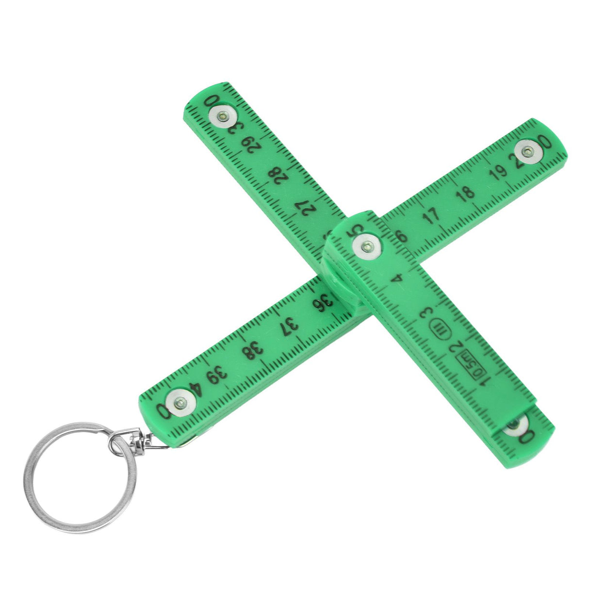 2Pcs ABS Folding Ruler Portable 0.5m Foldable Ruler with Key Ring for Carpentry Laying TilesGreen