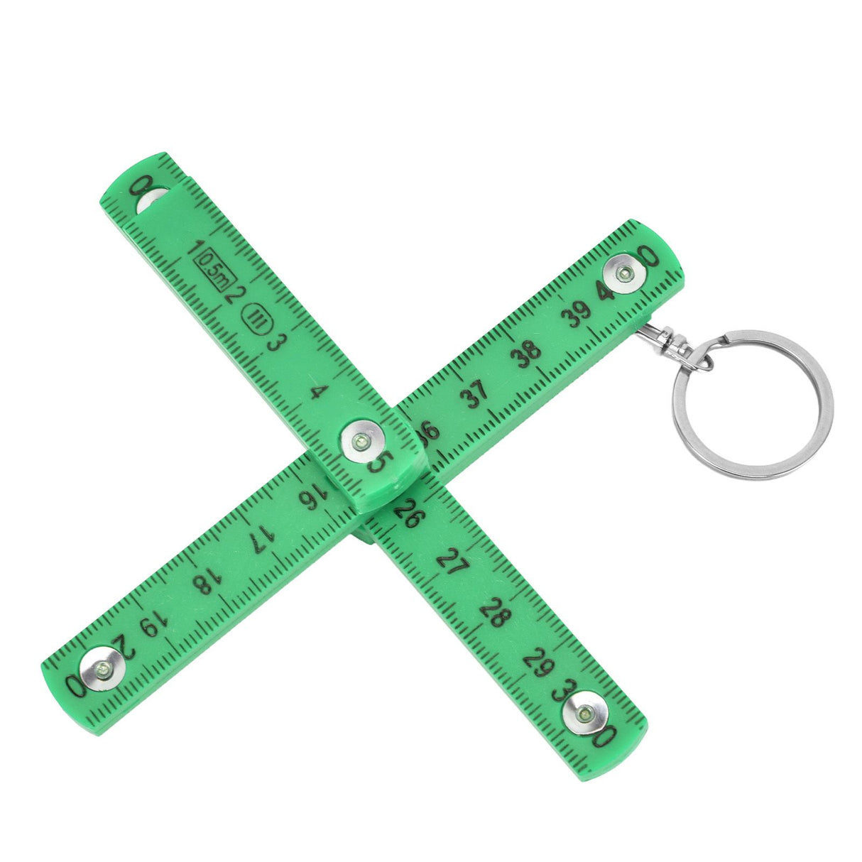 2Pcs ABS Folding Ruler Portable 0.5m Foldable Ruler with Key Ring for Carpentry Laying TilesGreen