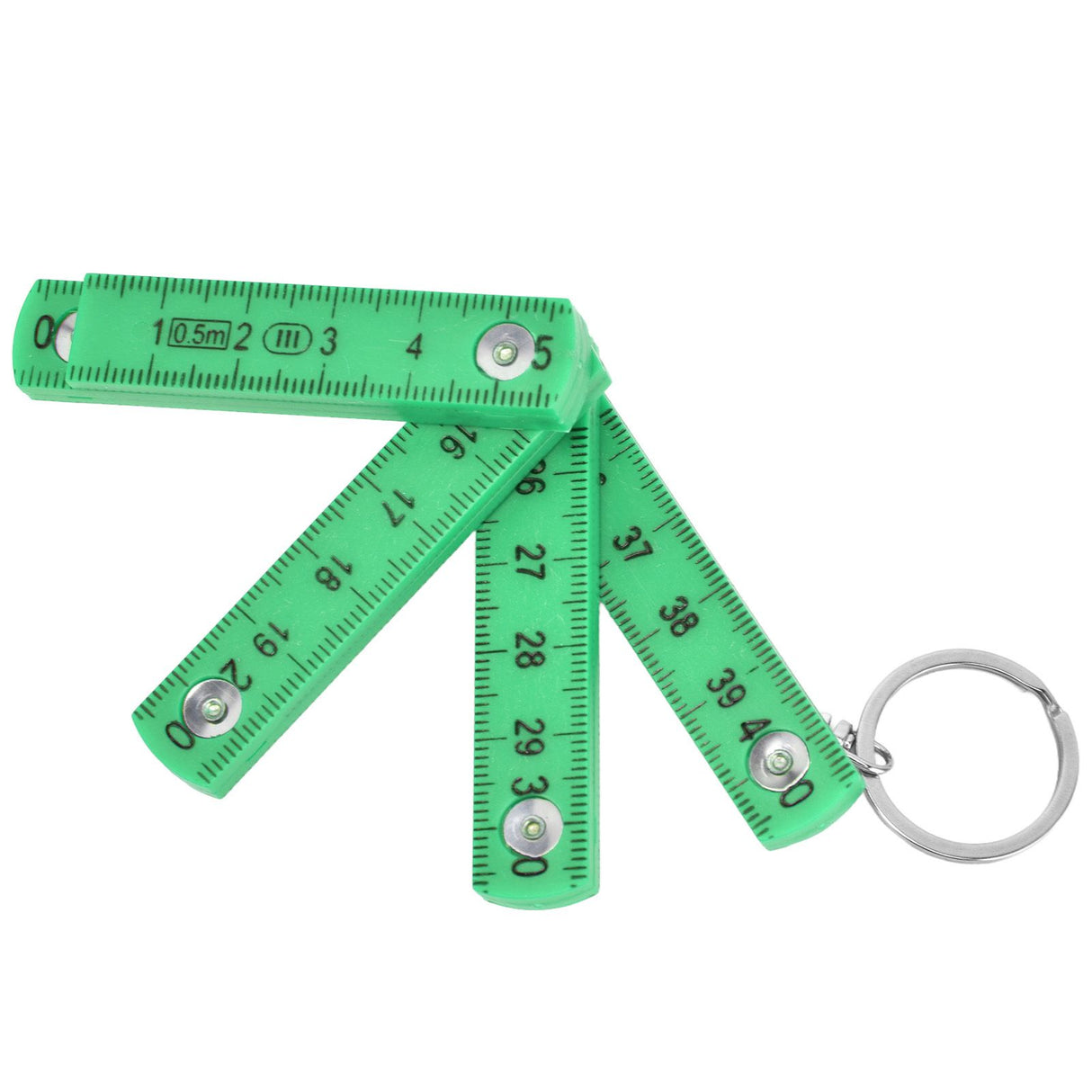 2Pcs ABS Folding Ruler Portable 0.5m Foldable Ruler with Key Ring for Carpentry Laying TilesGreen