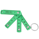 2Pcs ABS Folding Ruler Portable 0.5m Foldable Ruler with Key Ring for Carpentry Laying TilesGreen