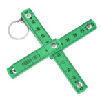 2Pcs ABS Folding Ruler Portable 0.5m Foldable Ruler with Key Ring for Carpentry Laying TilesGreen