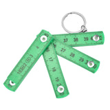 2Pcs ABS Folding Ruler Portable 0.5m Foldable Ruler with Key Ring for Carpentry Laying TilesGreen - Rear View