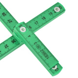 2Pcs ABS Folding Ruler Portable 0.5m Foldable Ruler with Key Ring for Carpentry Laying TilesGreen - Extra Image