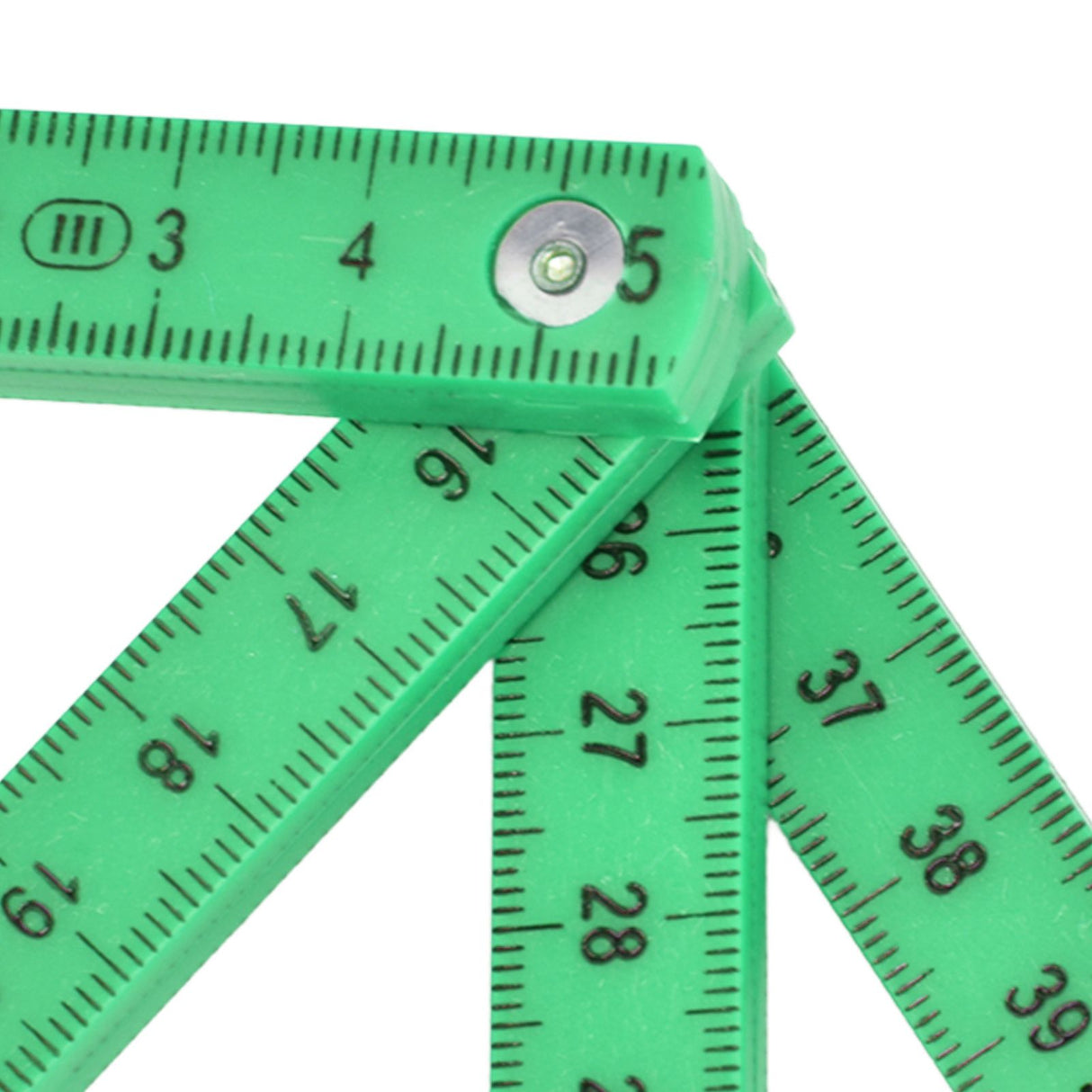 2Pcs ABS Folding Ruler Portable 0.5m Foldable Ruler with Key Ring for Carpentry Laying TilesGreen