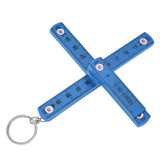 2Pcs ABS Folding Ruler Portable 0.5m Foldable Ruler with Key Ring for Carpentry Laying TilesBlue - Front View