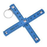 2Pcs ABS Folding Ruler Portable 0.5m Foldable Ruler with Key Ring for Carpentry Laying TilesBlue - 45-Degree Angle