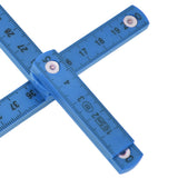 2Pcs ABS Folding Ruler Portable 0.5m Foldable Ruler with Key Ring for Carpentry Laying TilesBlue - Extra Image