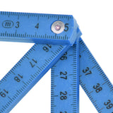 2Pcs ABS Folding Ruler Portable 0.5m Foldable Ruler with Key Ring for Carpentry Laying TilesBlue - Extra Image