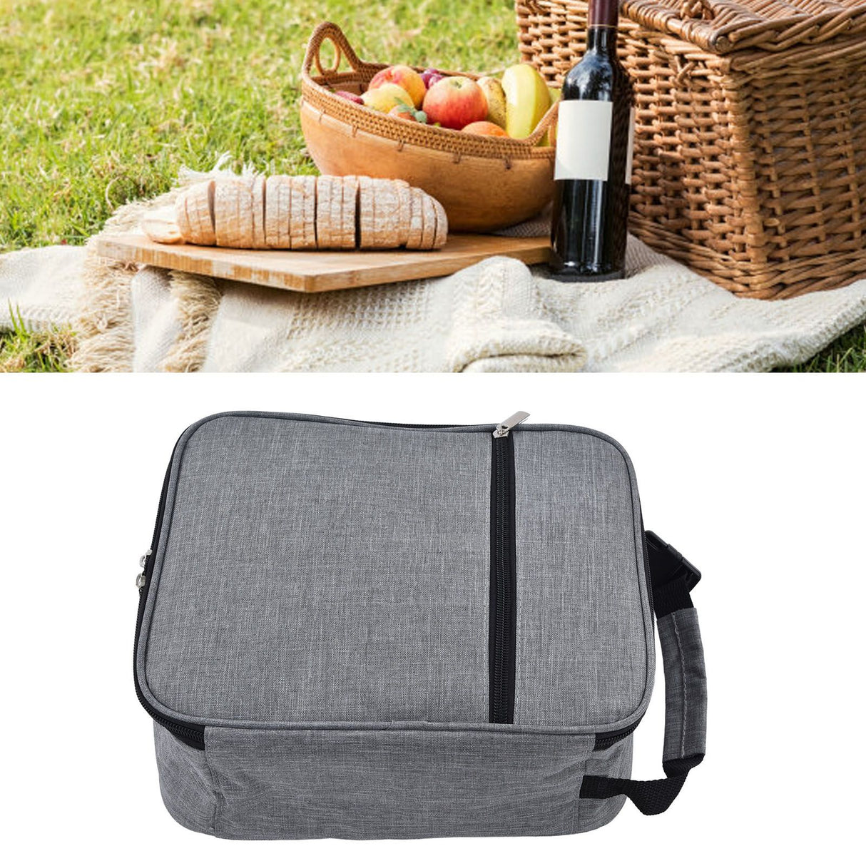 Insulated Lunch Bag Oxford Cloth Camping Lunch Tote Portable Picnic Bag for Outdoor Office