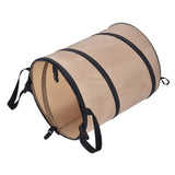 37.8L Collapsible Leaf Trash Can Reinforced Steel Spring Oxford Cloth Collapsible Container Small Size - Rear View