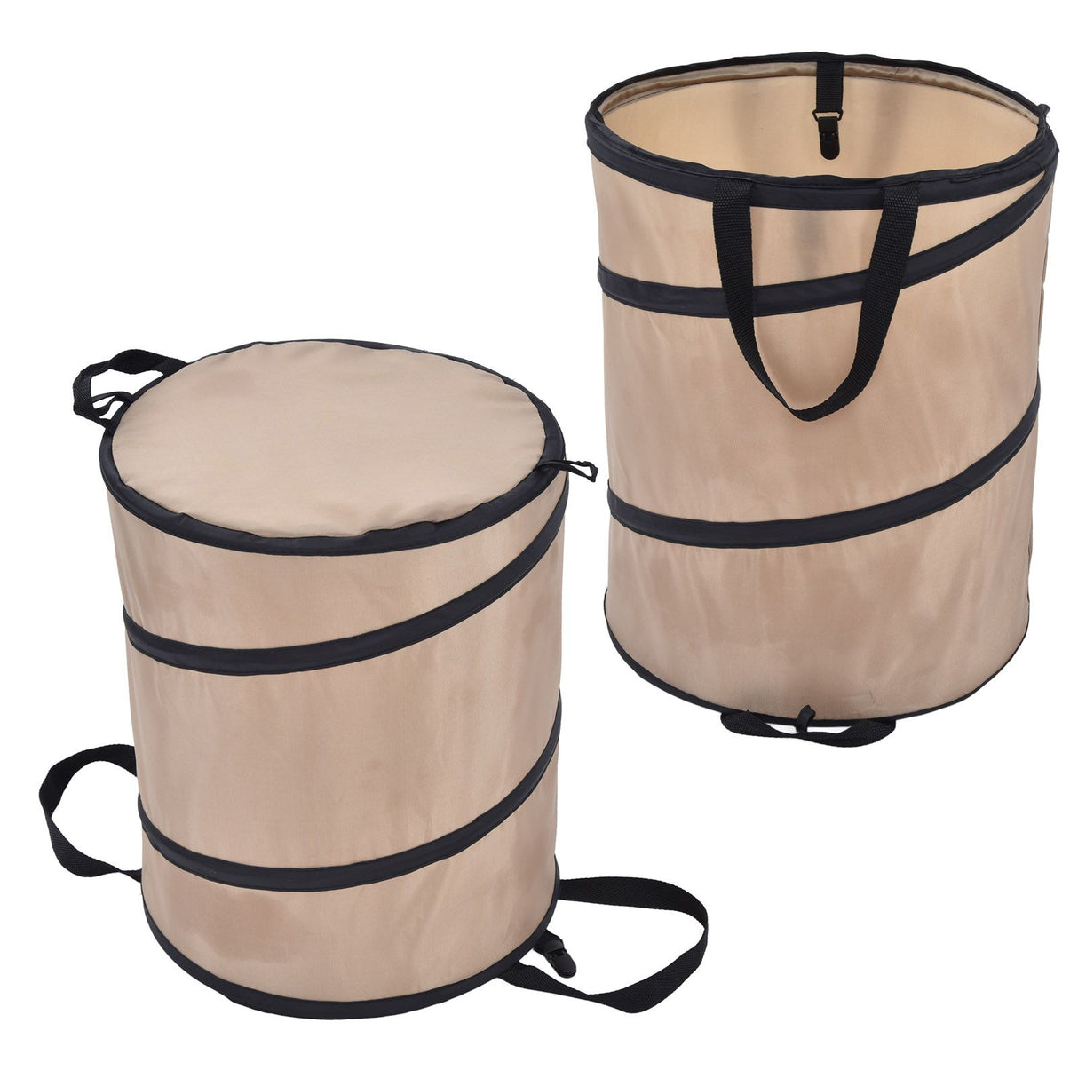 37.8L Collapsible Leaf Trash Can Reinforced Steel Spring Oxford Cloth Collapsible Container Small Size