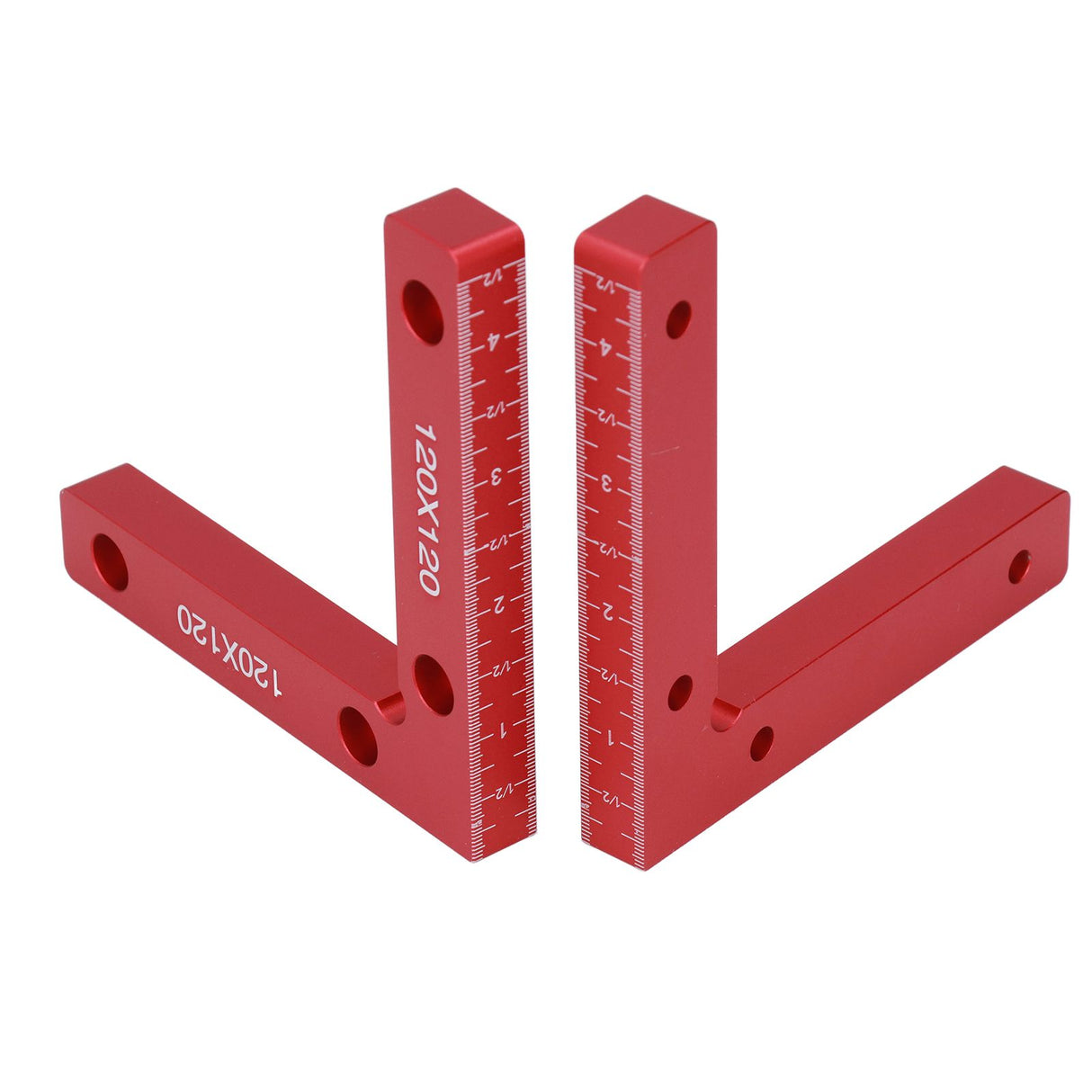 2pcs Right Angle Clamps Aluminum Alloy Material Anodized Clear Scale Red 90 Degree Positioning Tool for Ensuring Balance