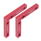 2pcs Right Angle Clamps Aluminum Alloy Material Anodized Clear Scale Red 90 Degree Positioning Tool for Ensuring Balance