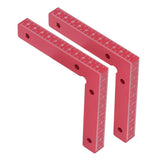 2pcs Right Angle Clamps Aluminum Alloy Material Anodized Clear Scale Red 90 Degree Positioning Tool for Ensuring Balance