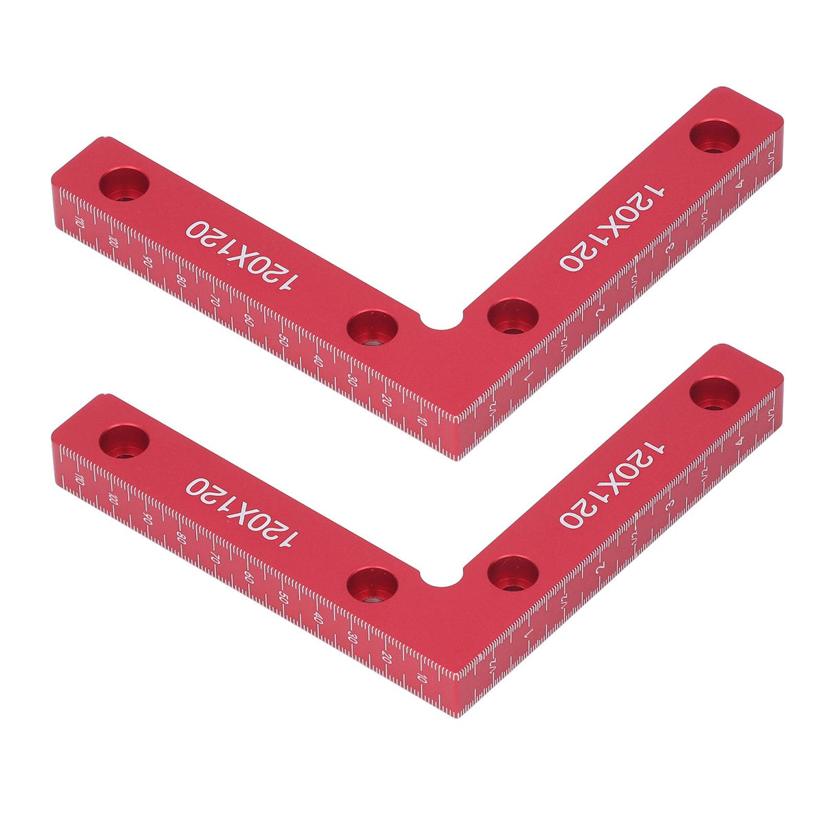2pcs Right Angle Clamps Aluminum Alloy Material Anodized Clear Scale Red 90 Degree Positioning Tool for Ensuring Balance