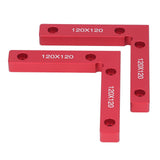 2pcs Right Angle Clamps Aluminum Alloy Material Anodized Clear Scale Red 90 Degree Positioning Tool for Ensuring Balance