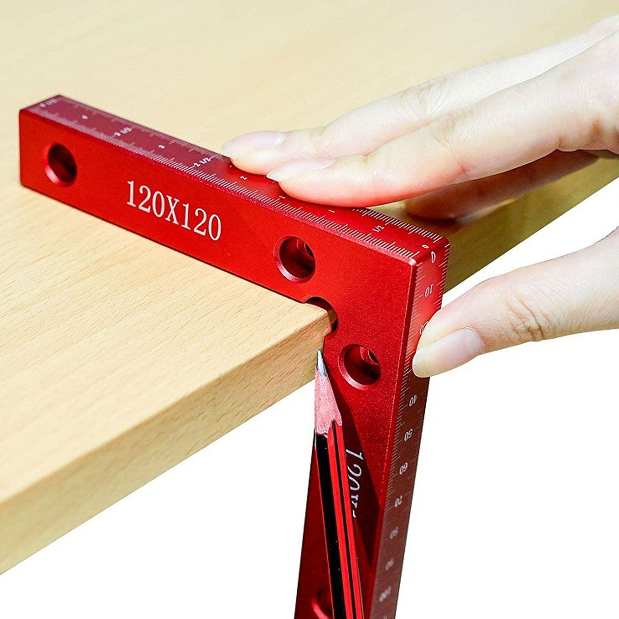 2pcs Right Angle Clamps Aluminum Alloy Material Anodized Clear Scale Red 90 Degree Positioning Tool for Ensuring Balance
