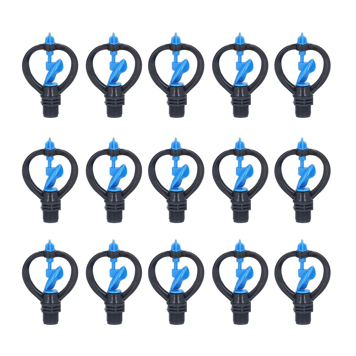 15Pcs Lawn Sprinkler Nozzle G1/2 External Thread 360° Automatic Rotation Mid Range for Lawn Garden Watering IrrigationImpeller Nozzle