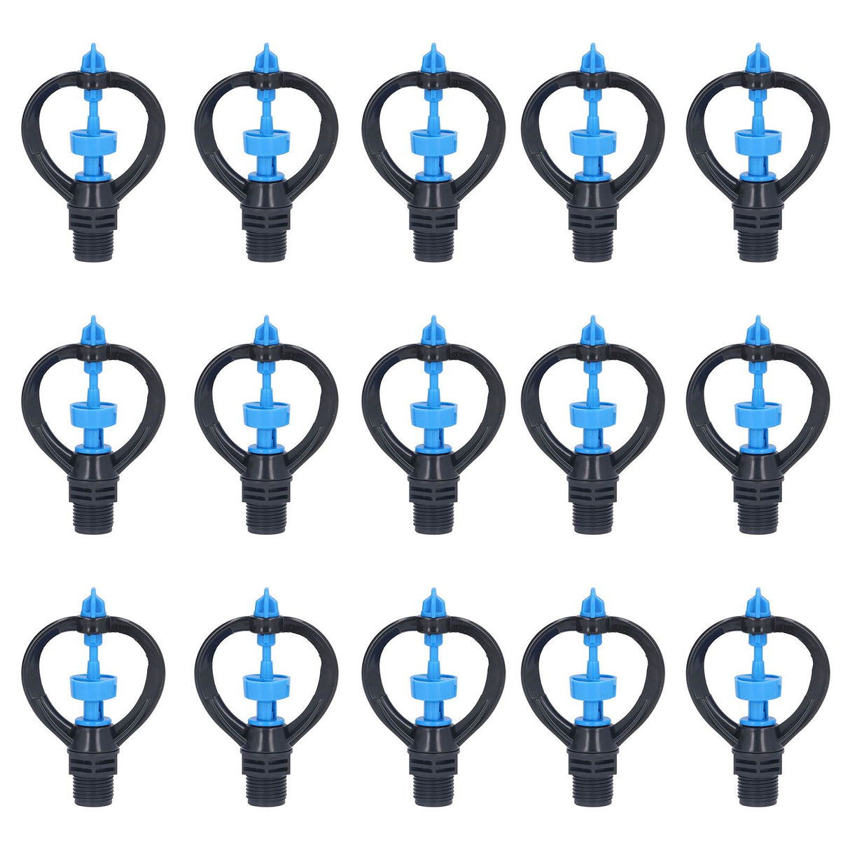15Pcs Lawn Sprinkler Nozzle G1/2 External Thread 360° Automatic Rotation Mid Range for Lawn Garden Watering IrrigationRound Nozzle