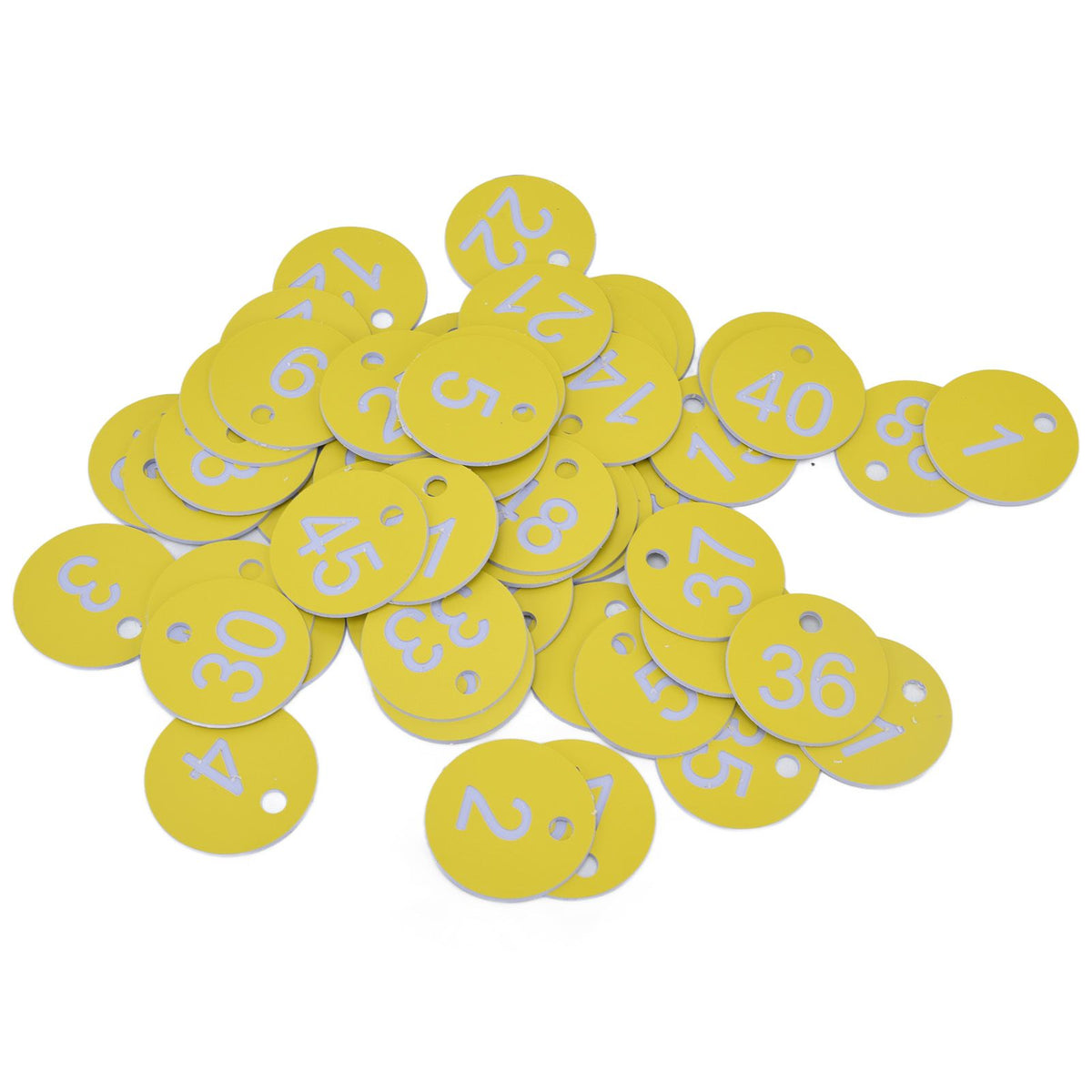 50Pcs Beehive Tag ABS Round Numbered Sign Labels with Hole Livestock Beekeeping SuppliesLight Yellow 1-50