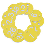 50Pcs Beehive Tag ABS Round Numbered Sign Labels with Hole Livestock Beekeeping SuppliesLight Yellow 1-50 - Front View