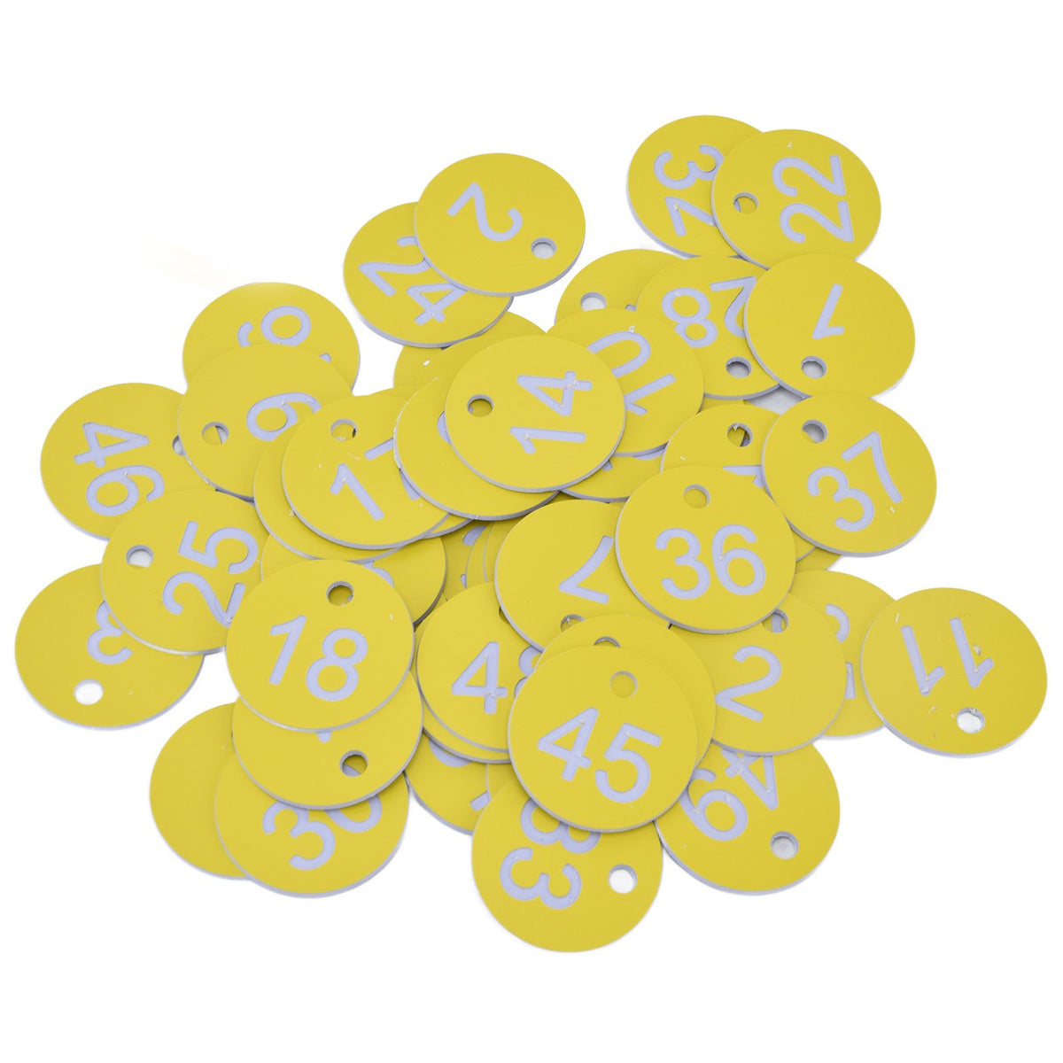 50Pcs Beehive Tag ABS Round Numbered Sign Labels with Hole Livestock Beekeeping SuppliesLight Yellow 1-50