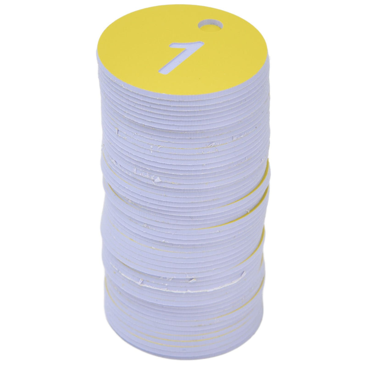 50Pcs Beehive Tag ABS Round Numbered Sign Labels with Hole Livestock Beekeeping SuppliesLight Yellow 1-50