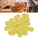 50Pcs Beehive Tag ABS Round Numbered Sign Labels with Hole Livestock Beekeeping SuppliesLight Yellow 1-50 - Extra Image