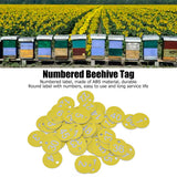 50Pcs Beehive Tag ABS Round Numbered Sign Labels with Hole Livestock Beekeeping SuppliesLight Yellow 1-50 - Extra Image