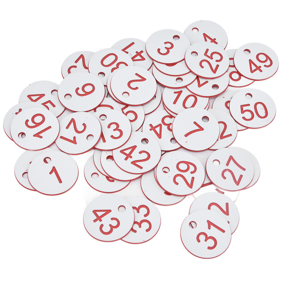 50Pcs Beehive Tag ABS Round Numbered Sign Labels with Hole Livestock Beekeeping SuppliesWhite 1-50