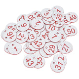 50Pcs Beehive Tag ABS Round Numbered Sign Labels with Hole Livestock Beekeeping SuppliesWhite 1-50 - Front View