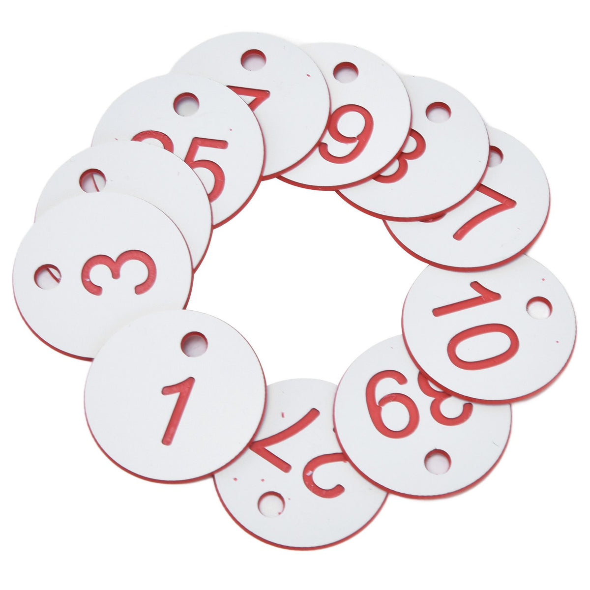 50Pcs Beehive Tag ABS Round Numbered Sign Labels with Hole Livestock Beekeeping SuppliesWhite 1-50