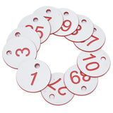 50Pcs Beehive Tag ABS Round Numbered Sign Labels with Hole Livestock Beekeeping SuppliesWhite 1-50