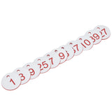 50Pcs Beehive Tag ABS Round Numbered Sign Labels with Hole Livestock Beekeeping SuppliesWhite 1-50 - Low Angle