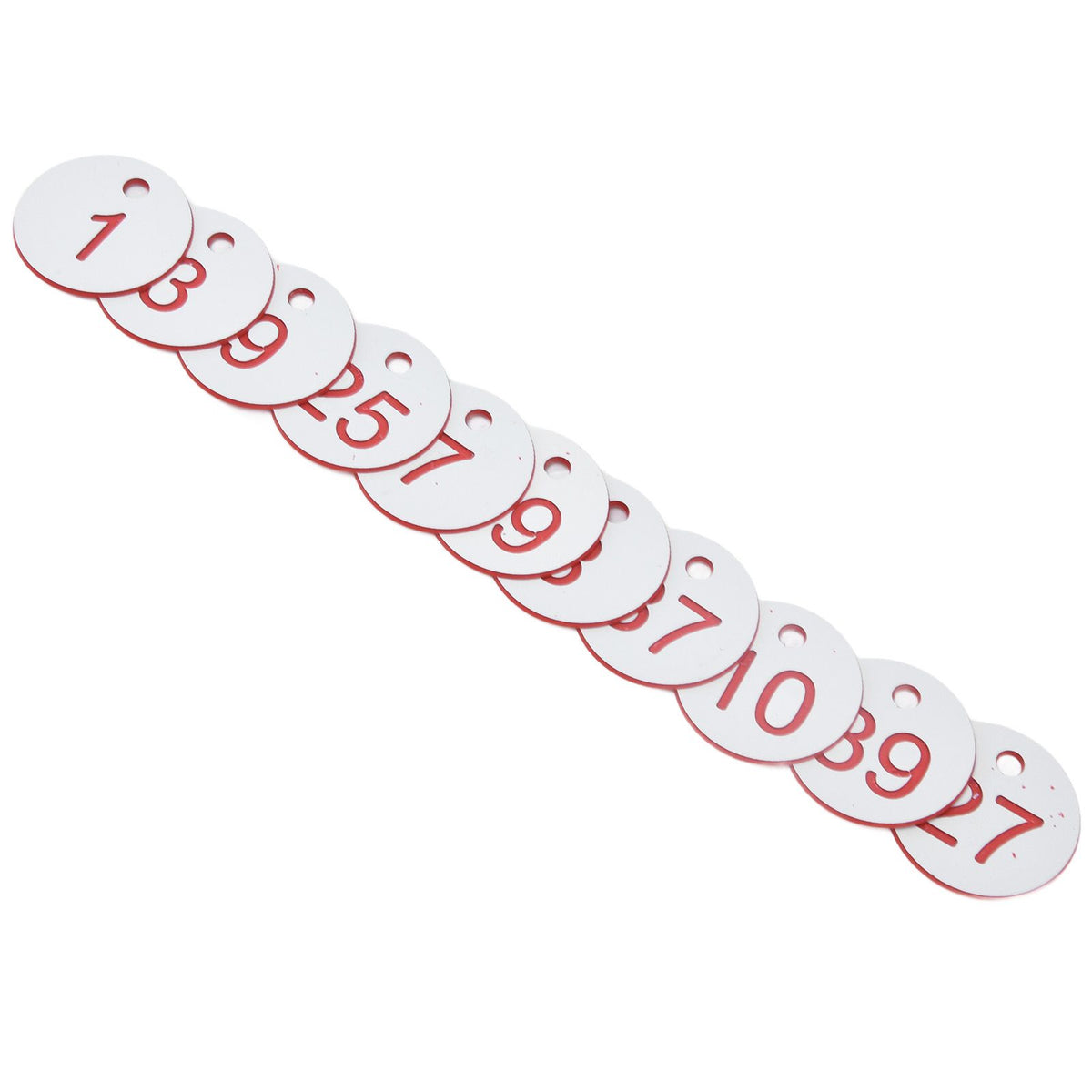 50Pcs Beehive Tag ABS Round Numbered Sign Labels with Hole Livestock Beekeeping SuppliesWhite 1-50