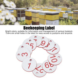 50Pcs Beehive Tag ABS Round Numbered Sign Labels with Hole Livestock Beekeeping SuppliesWhite 1-50 - Extra Image