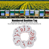 50Pcs Beehive Tag ABS Round Numbered Sign Labels with Hole Livestock Beekeeping SuppliesWhite 1-50 - Extra Image